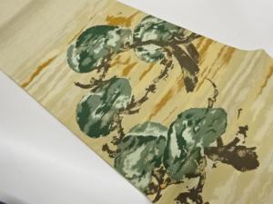 抽象霞に松模様織出し袋帯